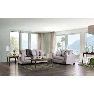 Furniture of America Croydon Fabric Living Room Set, Light Gray