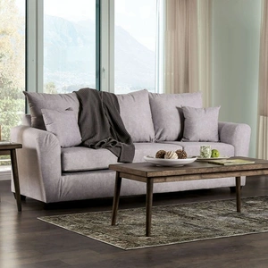 Furniture of America Croydon Fabric Living Room Set, Light Gray