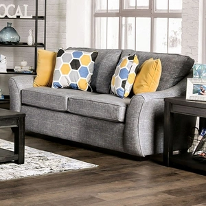 Furniture of America Jarrow Linen Fabric Loveseat