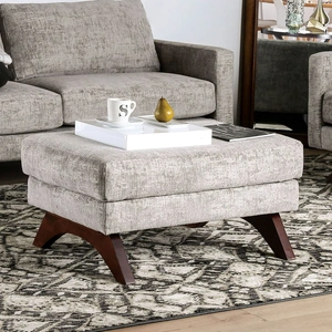 Furniture of America Harlech Fabric Ottoman, Gray