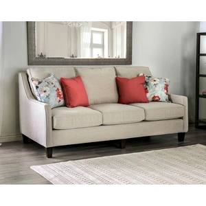 Furniture of America Nadene Chenille Fabric Living Room Set, Ivory