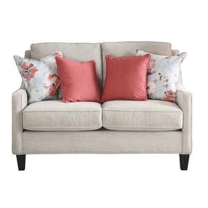 Furniture of America Nadene Chenille Fabric Loveseat in Ivory