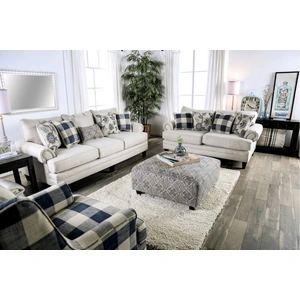 Furniture of America Nash Fabric Living Room Set, Ivory