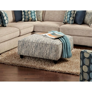 Furniture of America Eastleigh Fabric Square Ottoman, Tan