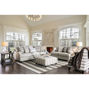 Furniture of America Christine Fabric Living Room Set, Light Gray