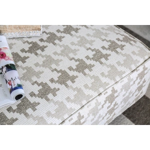 Furniture of America Christine Fabric Square Ottoman, Light Gray