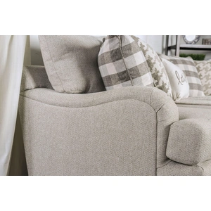 Furniture of America Christine Linen Fabric Sofa, Light Gray