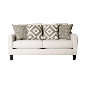 Furniture of America Parker Fabric Living Room Set in Ivory/Gray