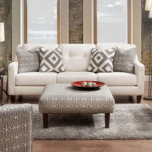 Furniture of America Parker Fabric Living Room Set in Ivory/Gray