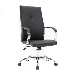 LeisureMod Sonora High-Back Tall Adjustable Height Swivel Leather Conference Office Chair