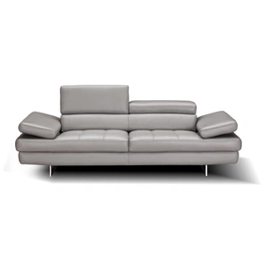 J&M Furniture Aurora Premium Leather Sofa, Grey