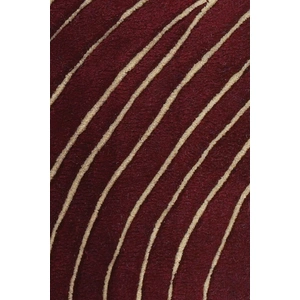 Chandra Solas Wool Rectangular Handmade Rug, Maroon/Cream