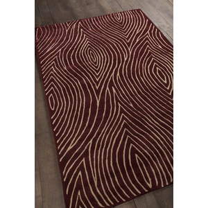 Chandra Solas Wool Rectangular Handmade Rug, Maroon/Cream