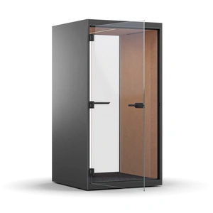 NARBUTAS SONUS S Acoustic Pod w/Glass Back Wall, Power Socket w/AC & USB, Left Hand Door Open (No Ventilation & Lighting Controller)