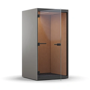NARBUTAS SONUS S Acoustic Pod w/PET Felt Back Wall, Power Socket w/AC & USB, Left Hand Door Open (With Ventilation & Lighting Controller)