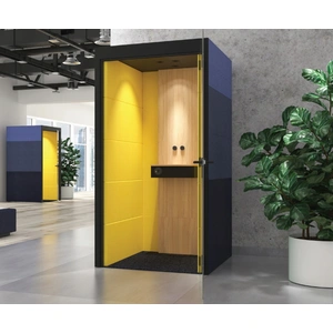 NARBUTAS Silent Room S Small Soundproof Acoustic Office Pod with SYNERGY Collection Fabric Walls & Glass Door