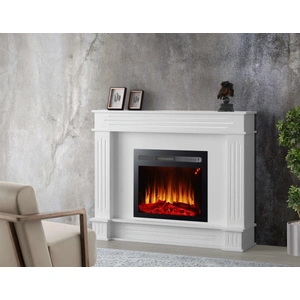 Modern Art SM Sophia Traditional Mantle w/Log Fireplace, White