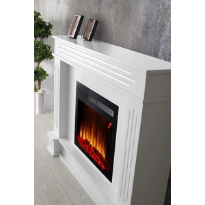 Modern Art SM Sophia Traditional Mantle w/Log Fireplace, White