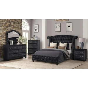 Galaxy Home Furnishings Sophia Velvet/Wood Regular Bedroom Set