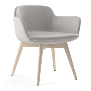 NARBUTAS Danae Armchair, Solid Wood 4-leg Base