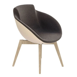 NARBUTAS Tula Armchair, Solid Wood 4-leg Base
