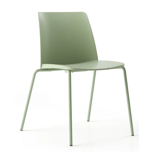 NARBUTAS Polytone L Conference Chair w/Plastic Shell & Powder-Coated Steel 4-Leg Frame on Glides