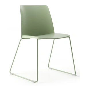 NARBUTAS Polytone L Conference Chair w/Plastic Shell & Powder Coated Wire Steel Frame on Glides