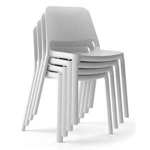 NARBUTAS Polytone O Set of 4 Legs Plastic Chairs w/Transparent Soft Plastic Glides