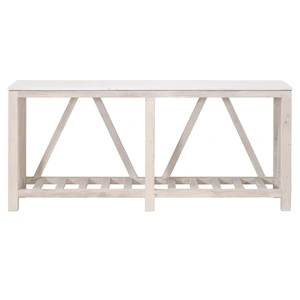 Essentials For Living Spruce Quartz/Wood Console Table, White