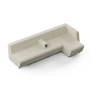 NARBUTAS Soft Rock Straight One-Sided Seater Combination w/Armrest w/Metal Base & Power Socket