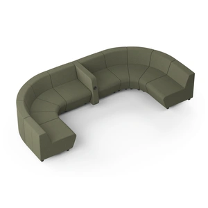 NARBUTAS Soft Rock Curved One-Sided Seater Combination w/Central Side Armrest w/Power Socket, Configuration 2