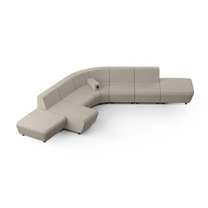 NARBUTAS Soft Rock Curved One-Sided Seater Combination w/Central Side Armrest w/Power Socket, Configuration 1