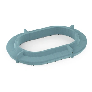 NARBUTAS Soft Rock Oval Shape One-Sided Seater Combination w/4 Central Side Armrests w/Power Sockets