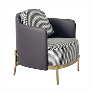 Furnings Timeless Velvet Sofa Chair, Gray & Gold