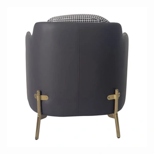 Furnings Timeless Velvet Sofa Chair, Gray & Gold