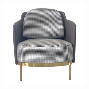 Furnings Timeless Velvet Sofa Chair, Gray & Gold