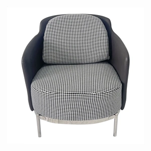 Furnings Timeless Velvet Sofa Chair, Gray & Silver
