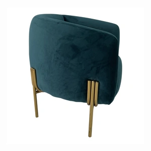 Furnings Timeless Velvet Sofa Chair, Navy Teal Grey & Gold