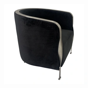 Furnings Timeless Velvet Sofa Chair, Gunmetal Gray & Silver