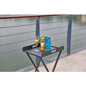Whiteline Modern Living Kai Outdoor Aluminum Side Table, Gray
