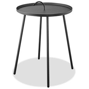 Whiteline Modern Living Jett Outdoor Steel Side Table, Gray