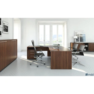 MDD Office Furniture Status Office Melamine L-Shaped Executive Desk, Composition 5