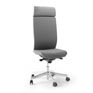 NARBUTAS Aura Executive Chair w/Fixed Head Support; Adjustable Backrest & Seat, Synchronous Mechanism 5 Fixating Positions (Polished Aluminium Base)