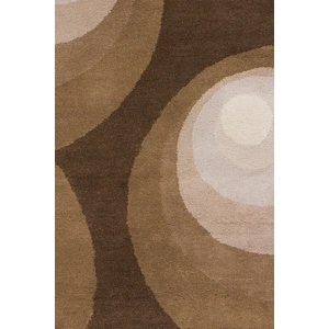 Chandra Stella Wool Rectangular Hand-tufted Rug, Brown/Grey/Ivory