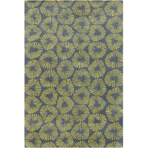 Chandra Stella Wool Rectangular Hand-tufted Rug, Grey/Green