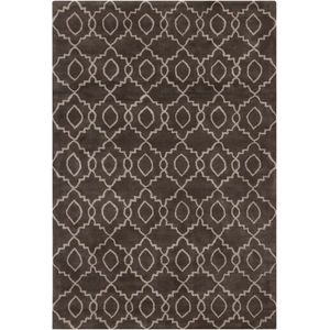 Chandra Stella Wool Rectangular Hand-tufted Rug, Charcoal/Cream