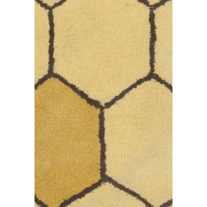 Chandra Stella Wool Rectangular Hand-tufted Rug, Yellow/Brown/Gold