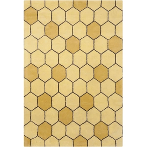 Chandra Stella Wool Rectangular Hand-tufted Rug, Yellow/Brown/Gold