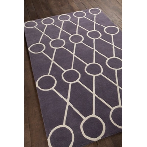 Chandra Stella Wool Rectangular Hand-tufted Rug, Dark Grey/Cream
