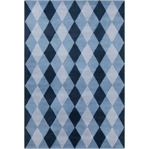Chandra Stella Wool Rectangular Hand-tufted Rug, Blue